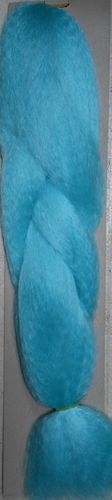 100 % kanekalon braid hair sky blue dreadlock dread lock kanekalon synthetic braid hair dreadlock dread lock doll reroot paty COSTUME crown stage play color extension 38 inch long (when unfold it ) 2 oz w.t