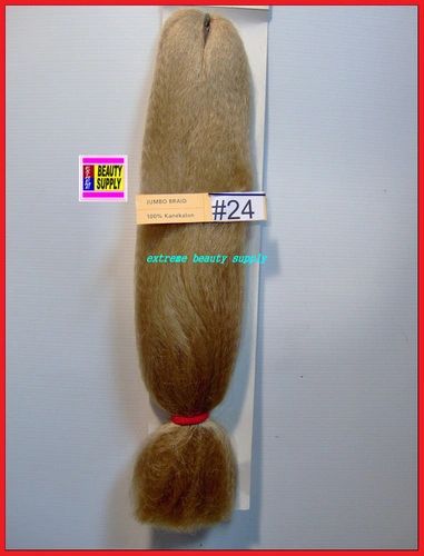 100 % kanekalon braid hair light blond color 24 dreadlock dread lock kanekalon synthetic braid hair dreadlock dread lock doll reroot paty COSTUME crown stage play color extension 38 inch long (when unfold it ) 2 oz w.t