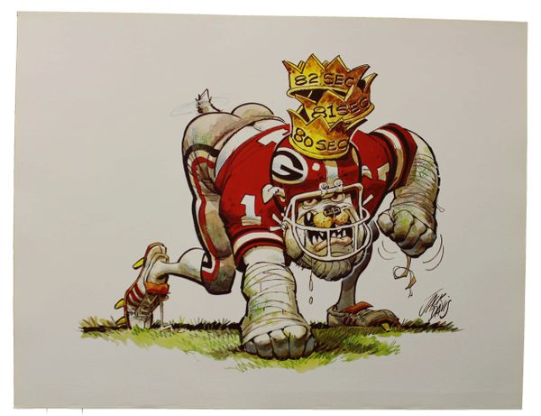 1980 SEC, 1981 SEC, 1982 SEC University of Georgia Bulldog Jack Davis Print