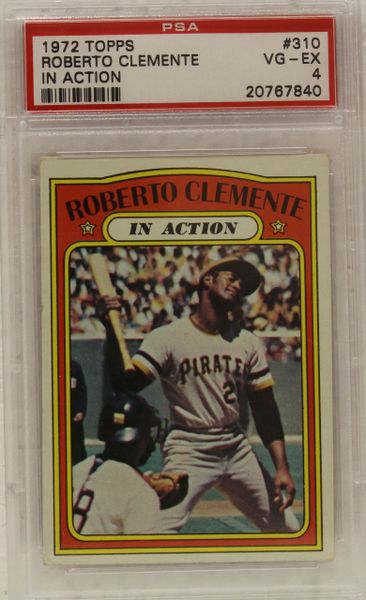 Roberto Clemente - 1972 Topps In Action #310 - PSA Graded 4