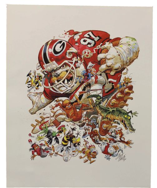 1997 University of Georgia Bulldog Jack Davis Print