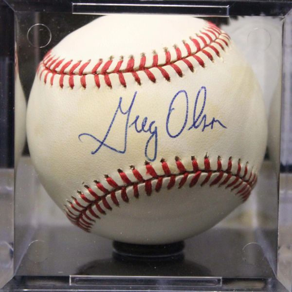 Greg Olson Autographed Official NL Rawlings Baseball