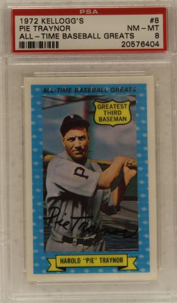 Pie Taylor - 1972 Kellogg's - All Time Baseball Greats - #8 PSA Graded 8