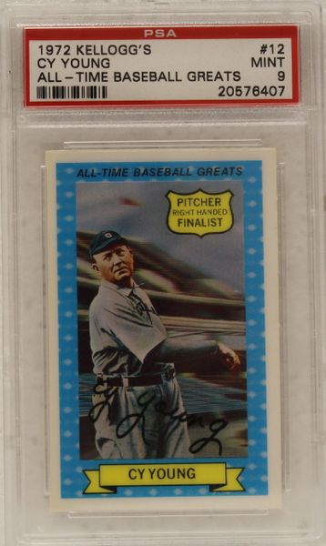 Cy Young - All Time Baseball Greats - 1972 Kellogg's - PSA #12 Graded 9 (20576407)