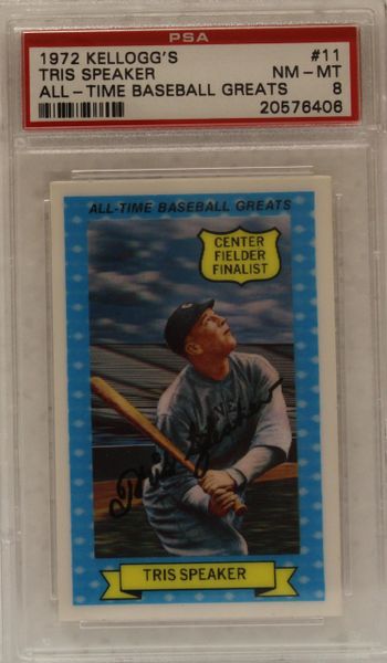 Tris Speaker - All Time Baseball Greats - 1972 Kellogg's - PSA graded 8