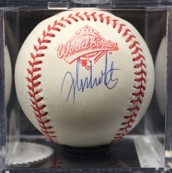 John Smoltz Autographed Official 1992 World Series Logo Ball