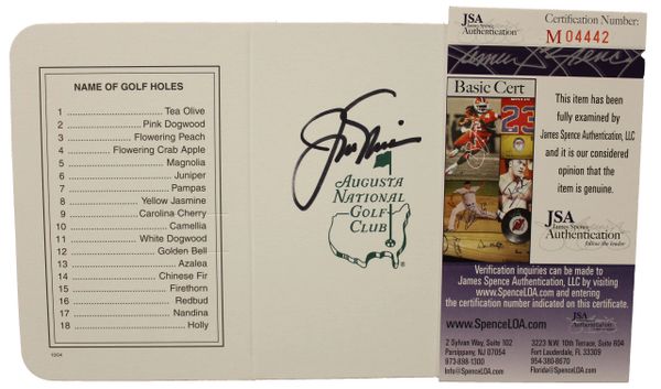 Jack Nicklaus Signed Augusta National Golf Club Scorecard - JSA Authenticated # M04442