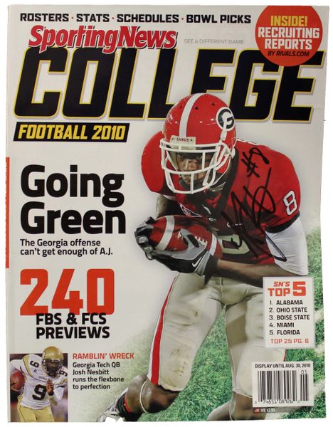 2010 A.J. Green Autographed Sporting News 2010 College Football Magazine