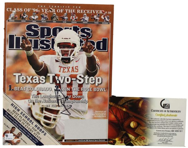 2005 Vince Young Autographed Sports Illustrated Magazine, GAI Authenticated # 489191