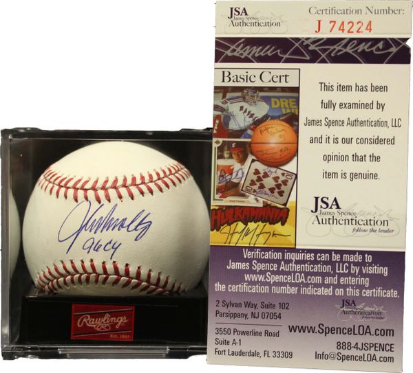 John Smoltz Autographed Official NL Rawlings Baseball With "96 CY" Inscription JSA Authenticated # J74224