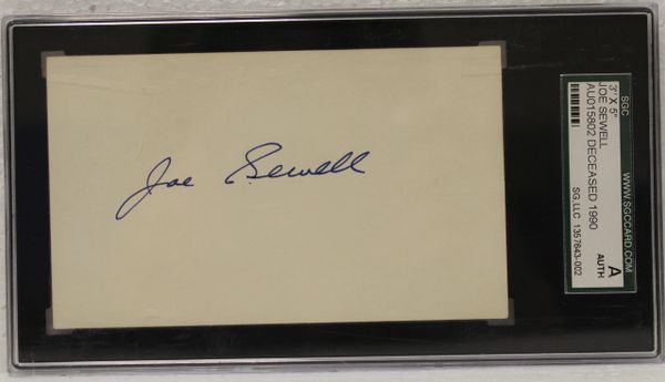 Joe Sewell Signature Cut - SCG Graded Auth