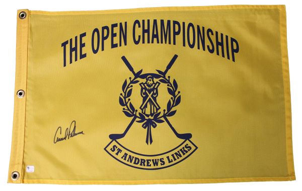 Arnold Palmer Signed ' The Open Championship St Andrews Links' Pin Flag - GAI Authenticated #GV312487