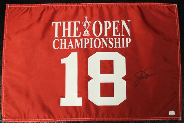 Jack Nicklaus Signed 'The Open Championship' Pin Flag - GAI Authenticated #GV323255