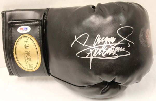 Manny Pacquiao Autographed Black Team Pacquiao Boxing Glove PSA/DNA Certified - Q29783