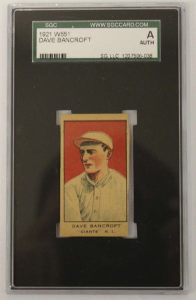 1921 W551 Dave Bancroft SGC Authenticated # 1207506-038