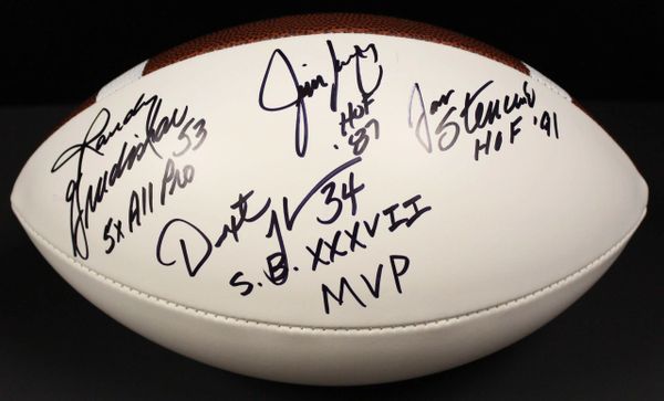 Randy Gradishar, Jim Langer, Dexter Jackson, Jan Stenerud Autographed Wilson Football - TrisStar Authenticated - 7616300