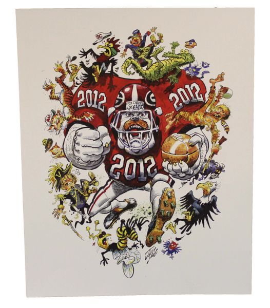 2012 University of Georgia Bulldog Jack Davis Print