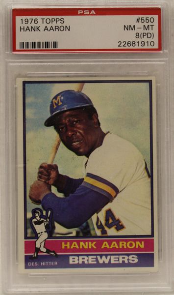 Hank Aaron - 1976 Topps - PSA graded 8(pd)