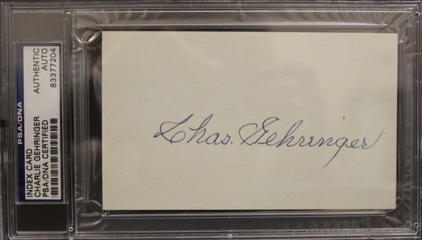 Charlie Gehringer Signed Index Card - PSA/DNA Certified