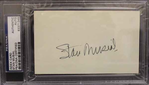 Stan Musial Signed Index Card - PSA/DNA Certified