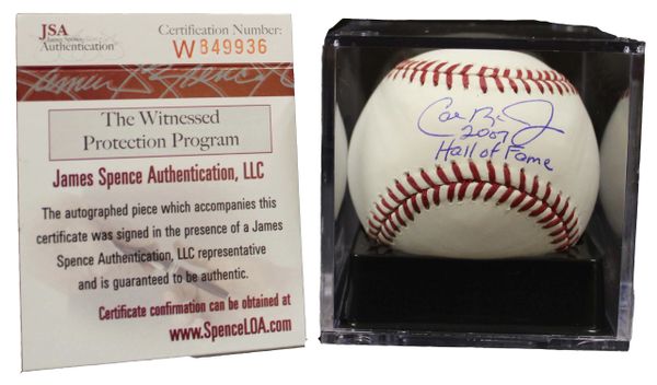Cal Ripkin Jr. Autographed 2007 Hall Of Fame, Official ML Rawlings Baseball - JSA Authenticated W849936
