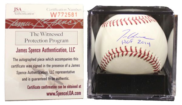Tom Glavine Autographed HOF 2014, Official ML Rawlings Baseball, JSA Authenticated W772581