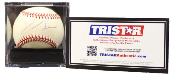 Derek Bell Autographed Official 1992 World Series Logo Ball, Tristar Authenticated 7612497
