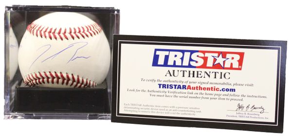 Derek Bell Autographed 92 WS Champ, Wilson ML Baseball, Tristar Authenticated 7612494