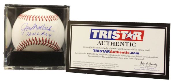 Jon Matlack Autographed 72 NL ROY, Official Rawlings ML Baseball, Tristar Authenticated 7610298