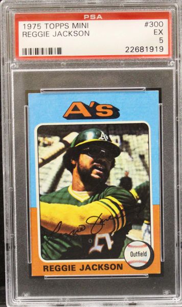 1975 TOPPS MINI, Reggie Jackson, PSA 5