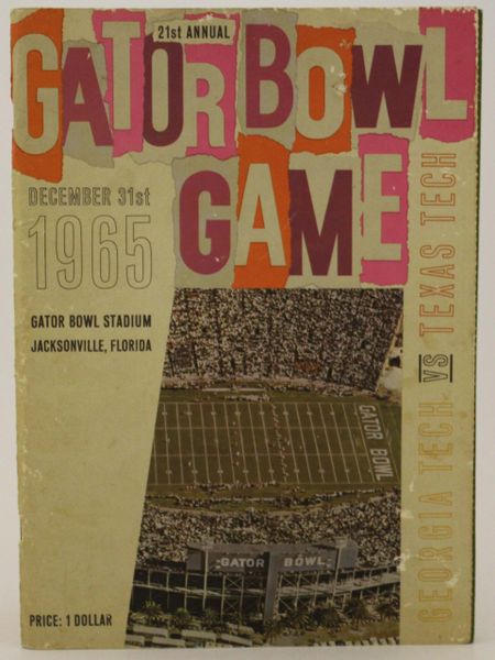 1965 21st Annual Gator Bowl Program, Georgia Tech vs Texas Tech