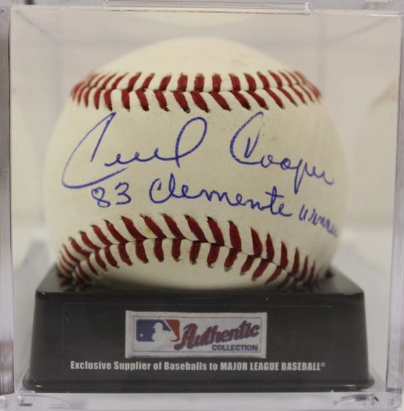 Cecil Cooper Autographed 83 Clemente Award Winner Wilson ML Baseball