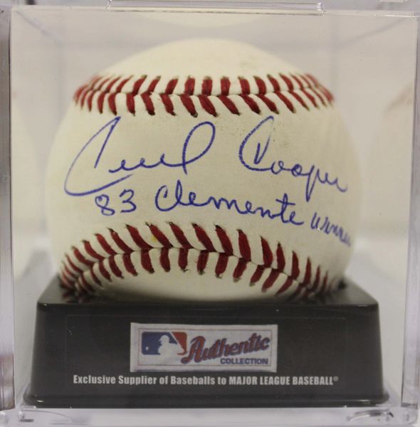 Cecil Cooper Autographed 83 Clemente Award Winner Wilson ML Baseball