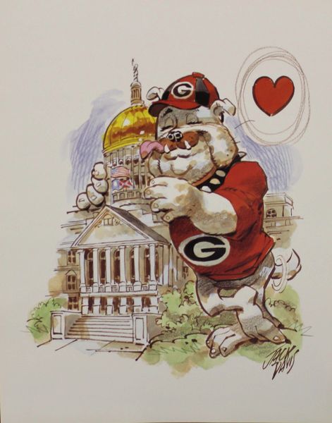 University of Georgia Bulldog Mascot, Jack Davis Print