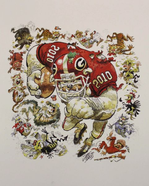 2010 University of Georgia Bulldog Jack Davis Print