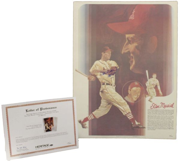 Stan Musial St. Louis Cardinals Signed Limited Edition Coca Cola Lithograph, 24 of 250