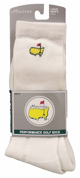 Men's Masters Logo Performance Golf Socks, White