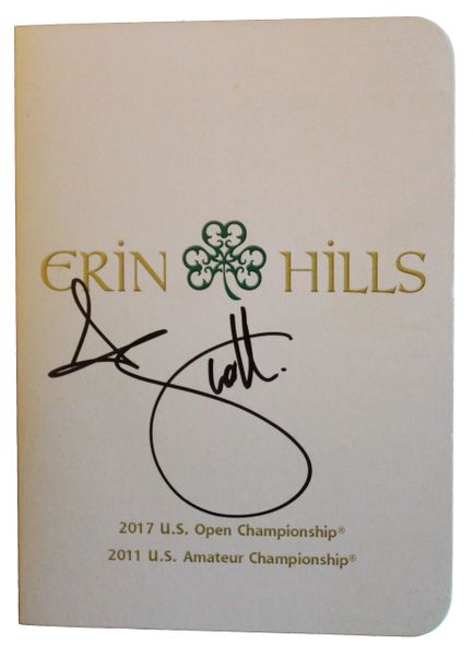 Adam Scott Signed Erin Hills Score Card - JSA Authenticated