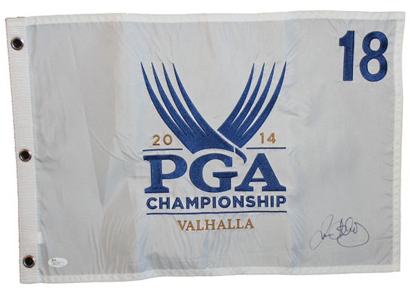 Rory McIlory Signed 2014 PGA Championship Embroidered Pin Flag - JSA Authenticated