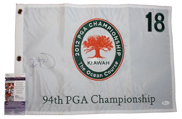 Rory McIlroy Signed 2012 PGA Championship Embroidered Pin Flag - JSA Authenticated