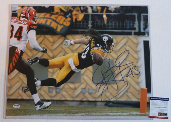 Steelers Troy Polamalu Autographed Photo Vs Bengals - PSA/DNA Authenticated