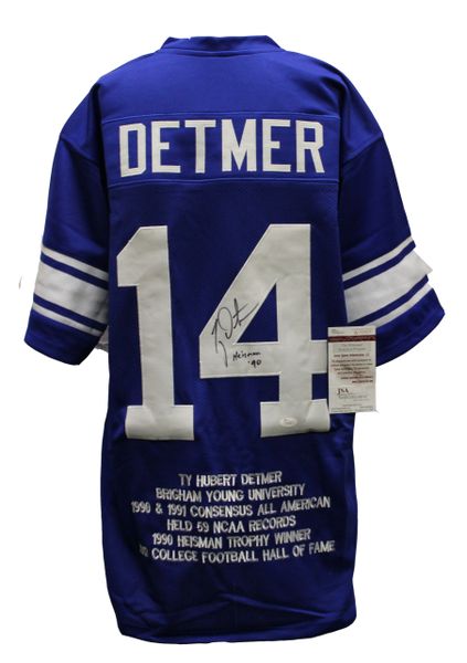 Ty Detmer Autographed Brigham Young University Football Jersey - JSA Authenticated