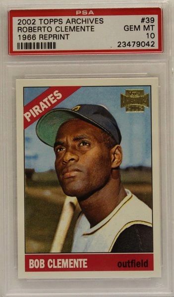 2002 TOPPS- Archives Roberto Clemente - 1966 Reprint - PSA Graded 10 (23479042)