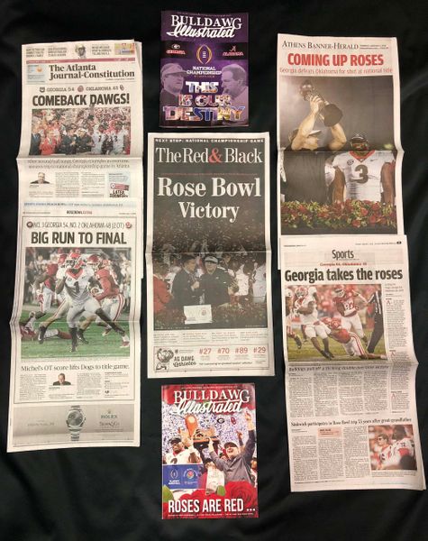 2017 - 2018 UGA Georgia Bulldogs Commemorative AJC Special Edition Newspapers, Athens Banner-Herald Newspapers, and Bulldawg Illustrated issues