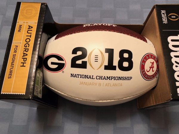 2018 College Football National Championship 'mini' size logo football UGA vs Bama