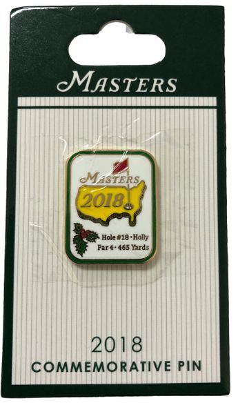 2018 Masters Commemorative Pin Representing the 18th Hole, HOLLY