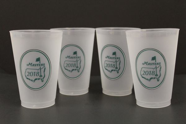 Set of 4, 2018 Masters Dated 8 oz Cups - NEW
