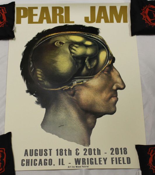 Pearl Jam 2018 Concert Poster, Chicago Wrigley Field, Matt Cunningham - August 18 & 20