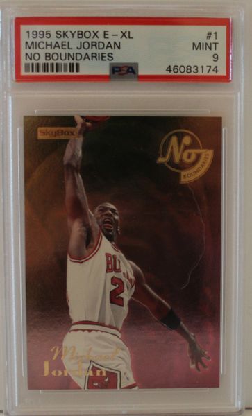 1995 SKYBOX E-XL, Michael Jordan, No Boundaries, PSA 9