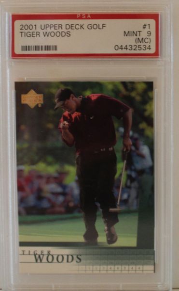 2001 Upper Deck Golf, Tiger Woods, PSA 9